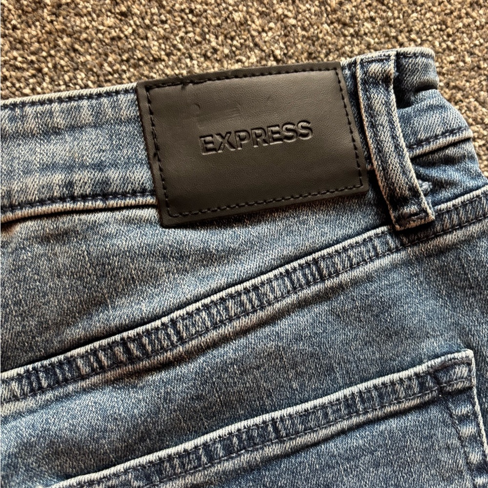 Express NWT Sz 30x30 athletic slim hyper stretch blue denim Men's Jeans - Picture 9 of 11